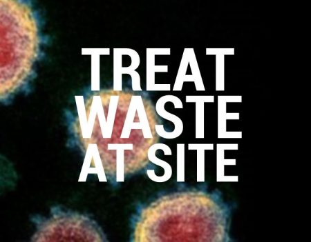 Medical and infectious waste disposal: Treat waste at site
