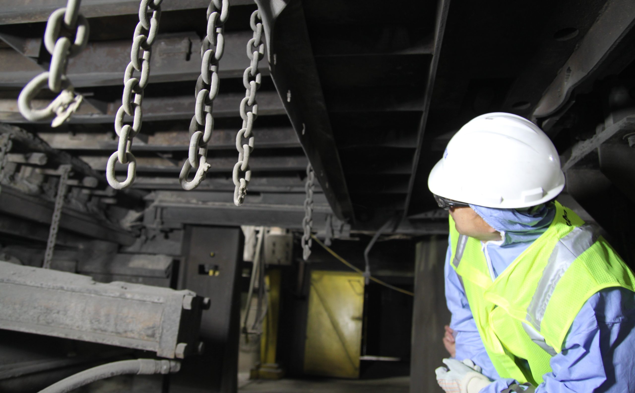 Eco waste solutions engineer inspecting customer facility